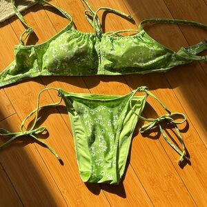 Floral Green Bikini Set